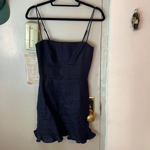 Navy reformation linen dress